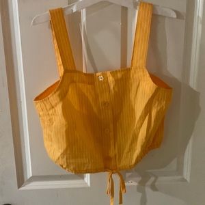 Women's Tie-Front Apron Tank Top - A New Day NWT Sleeveless Pull On Orange S